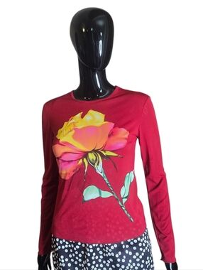 Vintage Y2K Express Mesh Floral Print Shirt | Size Medium